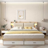 Solid Base Light Hydraulic Queen Modern House Platform Murphy Wall Smart Support King Size Bed Frame Luxury With Storage