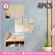 [Lovoski] 4 Pieces Mirror Sticker Wall Decal Mirror,Easy to Install,Mirror Sheets Mirror Tiles for Door Living Room