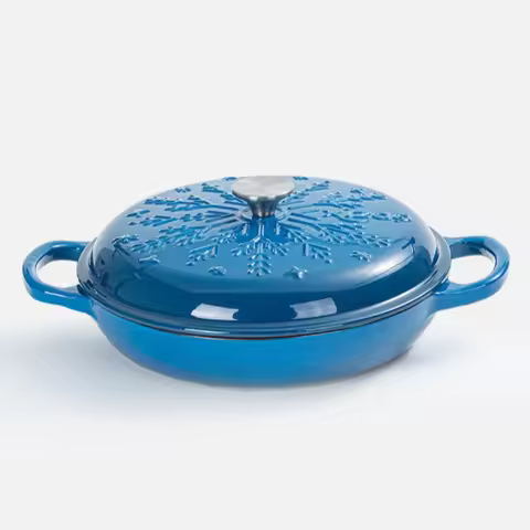 5QT Enameled Cast Iron Dutch Oven Induction-Safe Nonstick Braising Stew Pot with Lid Multi-Use Soup 