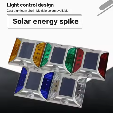 Aluminum IP68 Waterproof LED Solar Powered Road Courtyard Path Signal Warm Light