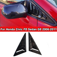 Gloss Black / Carbon Fiber ABS Material Car Front Side Wing A Pillar Triangle Window Vent Shutter Sc