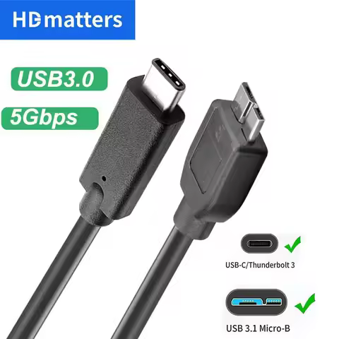 USB C to Micro B 3.0 cable Short 5Gbps USB 3.1 USB-C to USB 3.0-Micro B data Sync cord for Hard Driv
