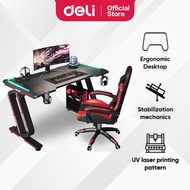 Deli Ergonomic Gaming Desk with RGB Lights Carbon Steel Frame (100cm) Gaming Table for E-Sport