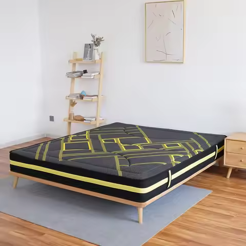 12 Inch Cooling Latex Black Mattress Luxury Queen King Memory Foam Plush Comfortable Mattress Euro P
