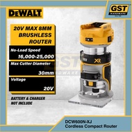Dewalt 18V XR Cordless Brushless 6.35mm 1/4" Laminate Trimmer Router DCW600N-XJ