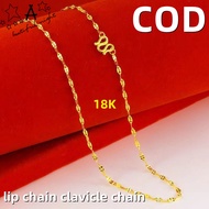 24K Saudi Gold Nasasangla 100% Original Choker Necklace for Women Jewelry Gift  pure Ang 18K Saudi gold pawnable necklace for women Saudi gold lip chain clavicle
