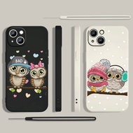 Cute Owl Hearts Lover Phone Case For Vivo Y18S Y28S X100 X90 X70 X60 Pro IQOO Z7 Z7X V15 Soft Shockp