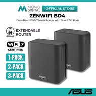 ASUS ZENWIFI BD4 (1-PACK/ 2-PACK/ 3-PACK) DUAL-BAND WIFI 7 AIMESH EXTENDABLE ROUTER WITH 3.6 GBPS & 