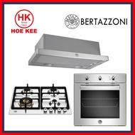 (HOB + HOOD + OVEN) Bertazzoni P604LPROX Stainless Steel Hob + Bertazzoni K60TELXA Telescopic Hood +