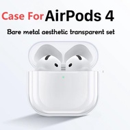 Soft TPU Clear Case For Airpods 4 Wireless Earphone Transparent Protective Cover with Hook For Apple