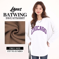 WOMEN AGNES COTTON PRINTED BATWING SWEATSHIRT [B6471]