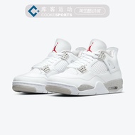 Couple Air Jordan 4 AJ4 White Oreo White Gray Splash Ink Cement Basketball Shoes CT8527-100