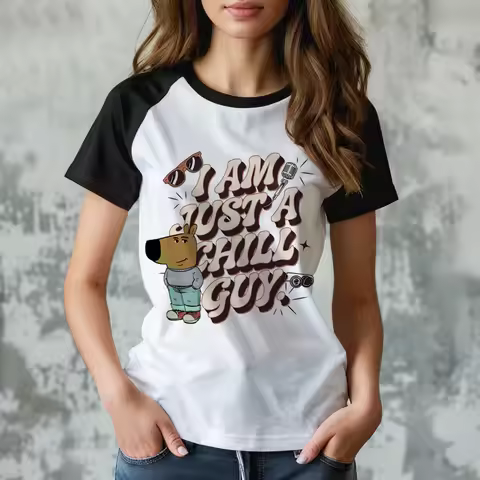 Chill Guy tshirt female hip hop kawaii Pastel Breathable shirt Graphic kawaii Digital Classic Univer