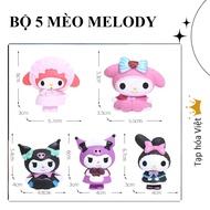 MELODY CAT and Kuromi cat set for cake decoration, birthday cake decoration