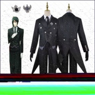 PS2 Black Butler Sebastian Michaelis Cosplay Coat Shirt Vest Trousers Costume Set Anime Uniform Hall