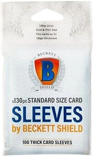 Arcane Tinmen Sleeves: Beckett Shield: Thick Collectible Card Sleeves 100 CT - MGT Card Sleeves are Smooth &amp; Tough - Compatible with Pokemon, Yugioh, &amp; Magic The Gathering Card Sleeves