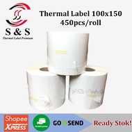 [450pcs] Thermal Label Sticker 100x150x450pcs/roll A6 Size Premium Quality