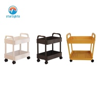 [ 2 Tier Trolley Organizer with Handle Serving Cart for Bedroom