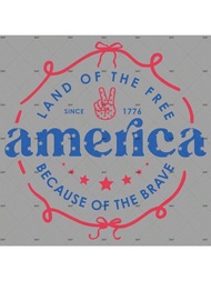 1pc/2pcs/3pcs 4th Of July Land Of The Free Patches Pattern Iron On Transfer Stickers For Tshirts Swe