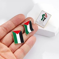Mini Palestine Flags Brooches Pin Metal Palestine National Flags Badge for Men Women