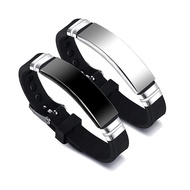 Blank Stainless Steel Bracelet Sport Black Silicone Adjustable Bracelets Bangles For Women