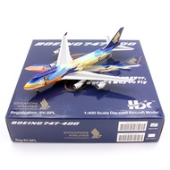 HX Models Singapore Airlines Boeing B747-400 9V-SPK 9V-SPL Aircraft Model 1/400