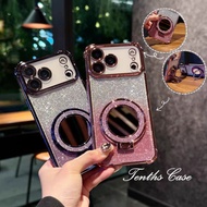 Huawei Honor X9A X50 X30 200 100Pro Glitter Mirror Bracket Four-corner Drop-proof Plated Phone Case