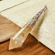 彩虹光膠花靈擺 黃膠花 靈擺 項鍊 吊墜 膠花水晶 錦鯉水晶