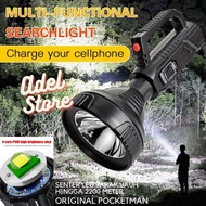 Senter Tahan Air Terang Jarak Jauh Senter Led Super Terang Jarak Jauh Zoom 2000 Meter Original pocke