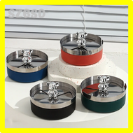 SZBSD Stainless Steel Rotating Ashtray with Lid Household Round Bear Ashtray Anti-Fly Ash Ashtray Home Decoration Office Cigar Ashtray BSBSF