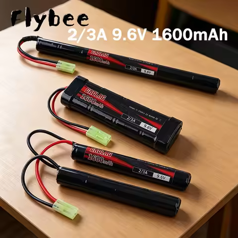 9.6V USB Charger 2/3A Ni-MH 1600mAh 9.6V Stick Airsoft Guns Battery with Mini Tamiya Connector for A