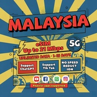 Malaysia eSIM 1-10 Days Daily 500MB/1GB/2GB/3GB Unlimited Instant 24h email Delivery Malaysia sim ca