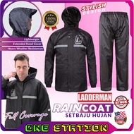 LADDERMAN Rain Coat Set Baju Hujan Motor Lelaki Perempuan Men Jaket Hujan Rainsuit with Pants Waterproof Jacket Raincoat