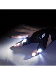 LED手電筒垂釣手套適用於緊急情況修復,夜釣,燈光,帶手指燈