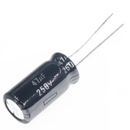 50pcs 47uF 250V Radial Electrolytic Capacitor 250V47UF 13mm X21mm