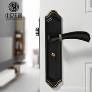 Gold Door Handle Indoor Bedroom Door Lock American Black Bathroom Solid Wood Door Handle Household Mute Handle Lock