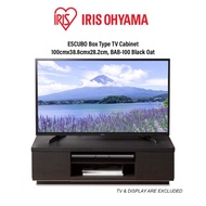 IRIS Ohyama BAB-100 ESCUBO Box Type TV Cabinet, TV Console, TV Table, Width 100cm, Walnut/ Black Oat/ White