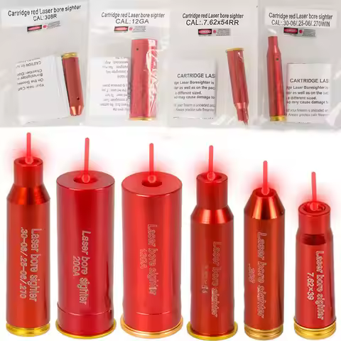 Tactical Red Laser Cartridge Bore Sighter .308 7.62X39 7.62X54 12GA 20GA 30.06 .223 Hunting Boresigh