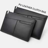 Soft PU Leather Beg Tangan Lelaki  Large Capacity Anti-Theft Casual Clutch Bag Business Men Bag Lela