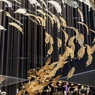 Non-Standard Creation Hotel Glass Feather Lobby Pendant Sand Table Sales Station Hotel Restaurant St