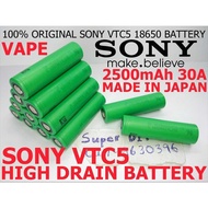 Sony 18650 VTC5 3.7V 2600mAh lithium ion li-ion 4.2V Rechargeable Vap e dotmod aio DJV 30a High Drai
