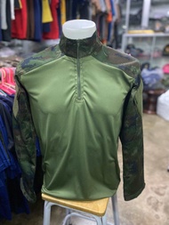 เสื้อคอมแบทเชิ้ต เสื้อเชิ้ตลายพรางทหารเรือ เสื้อลายพรางดิจิตอลแขนยาว ซับในมัน เสื้อเนื้อผ้าไมโครโพลี