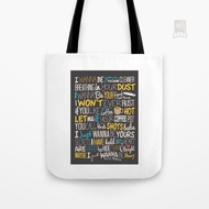 Lyrics Canvas Tote Bagmonkey