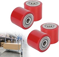 Set of 4 Pallet Trolley Castors Polyurethane 80 x 70 mm, Axle 20 mm Including Ball Bearing, Lift Tru