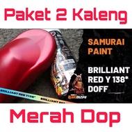 MERAH Candy Red Doff Spray Paint 2Klg Samurai Brilliant Red Y138 Spray Paint for Motorcycles, Cars, 