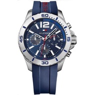 Authentic Tommy Hilfiger Men's Nolan Sport Multi-Function Navy Blue Dial Silicone Watch 1791142