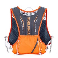 戶外運動多功能男女款馬甲式輕量馬拉松騎行徒步越野跑步水袋背包桔紅色20L以下