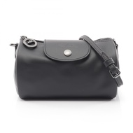 【二手】Longchamp Le Pliage Xtra 斜背包，黑色皮革，10255987001