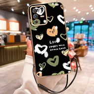 HP Casing For VIVO V23 5G V23i 5G V23E 5G V23E 4G Case Love Pattern Casing HP Casing Layered Strap C