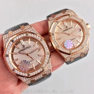 AP_ Audemars_ Piguet royal oak all over the sky star rose gold watches 15402 rose gold couple watches male and 41 female 37 mm 3120 mm automatic mechanical movement NOOB